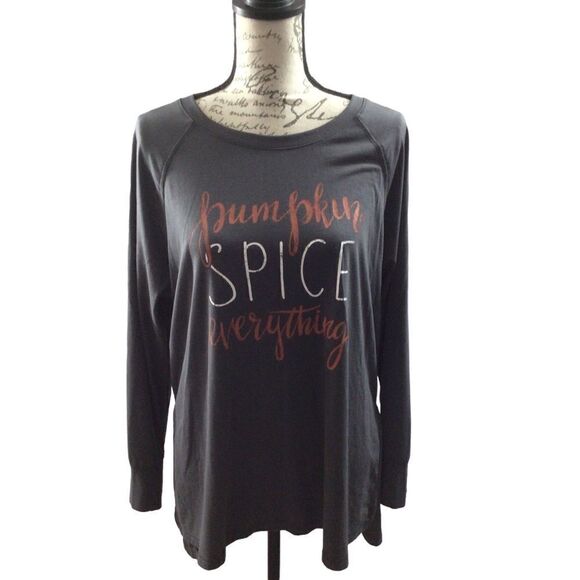 Woman’s Gray‎ State Of Mine Side Split Long Sleeve Fall T-Shirt Size Medium - Picture 1 of 7